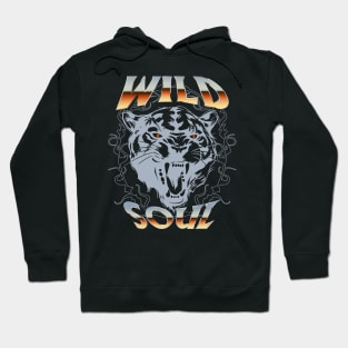 Panther head and wild soul quote design, y2k aesthetic Hoodie